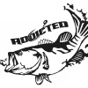 Addicted Fishing Bass Decal Black