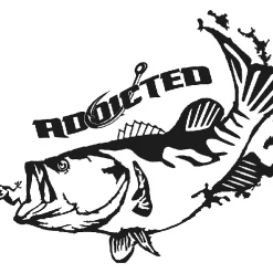 Addicted Fishing Bass Decal Black