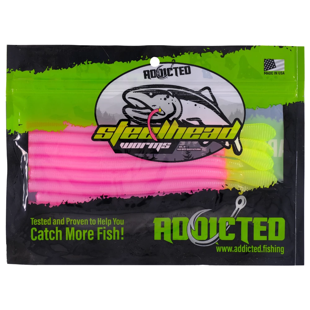 Addicted Fishing The "Disco" Steelhead Worms 3 Addicted Fishing The "Disco" Steelhead Worms