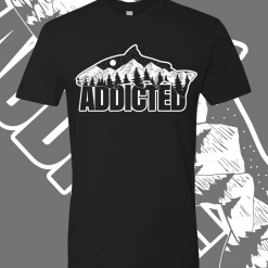 Addicted Fishing Addicted Fish Mountain T-Shirt Hoodies, Tees, & Jackets