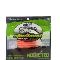 ADX Peach Legend Worms - 3" Midwest Special Steelhead Worms & Eggs