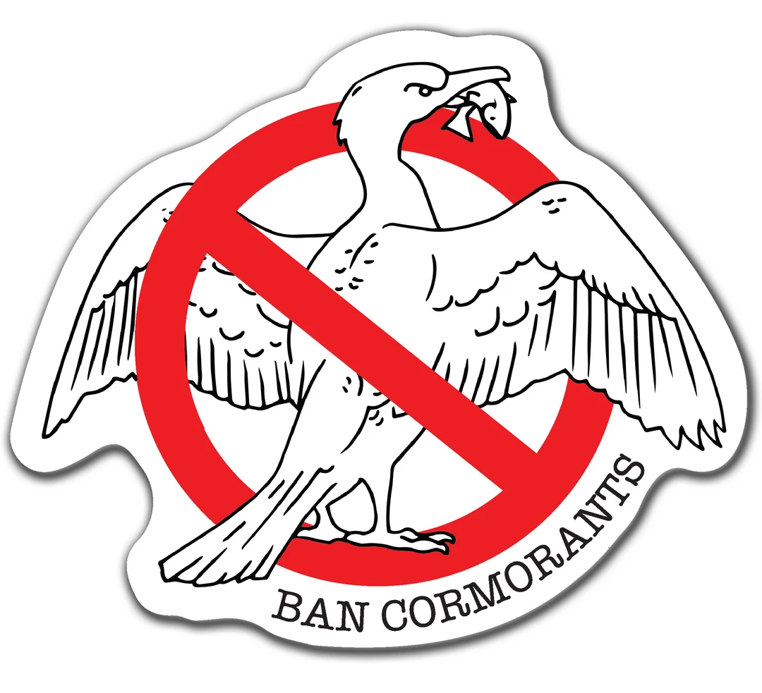 Addicted Fishing Ban Cormorants Sticker *NEW* 3 Addicted Fishing Ban Cormorants Sticker *NEW*