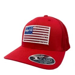 Addicted Fishing Red Freedom Trucker