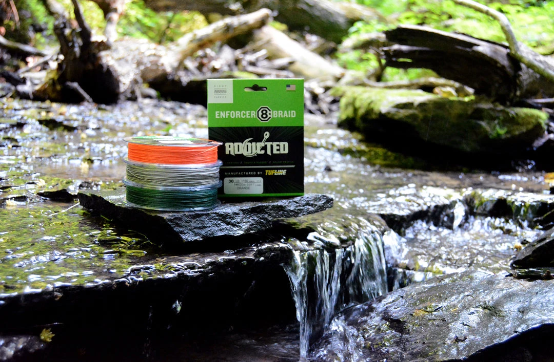 ADX Addicted Braided Line Enforcer Hi-Vis Orange 150 Yd Spool 8 ADX Addicted Braided Line Enforcer Hi-Vis Orange 150 Yd Spool