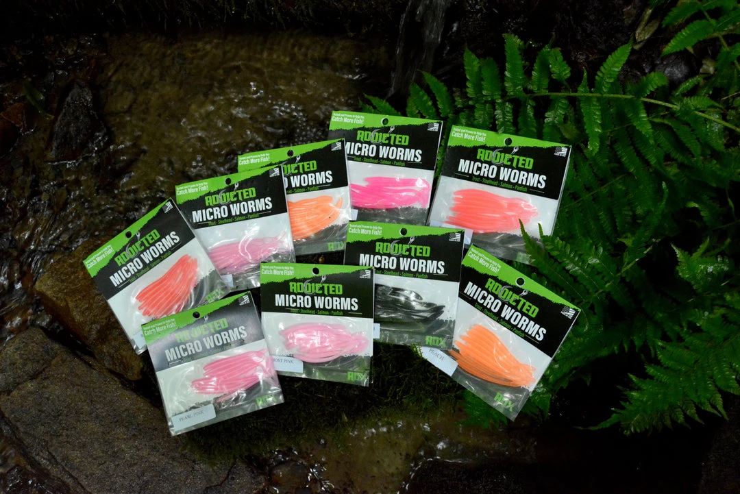 ADX Pearl Pink Addicted Micro Worm Trout & Panfish Worms 5 ADX Pearl Pink Addicted Micro Worm Trout & Panfish Worms
