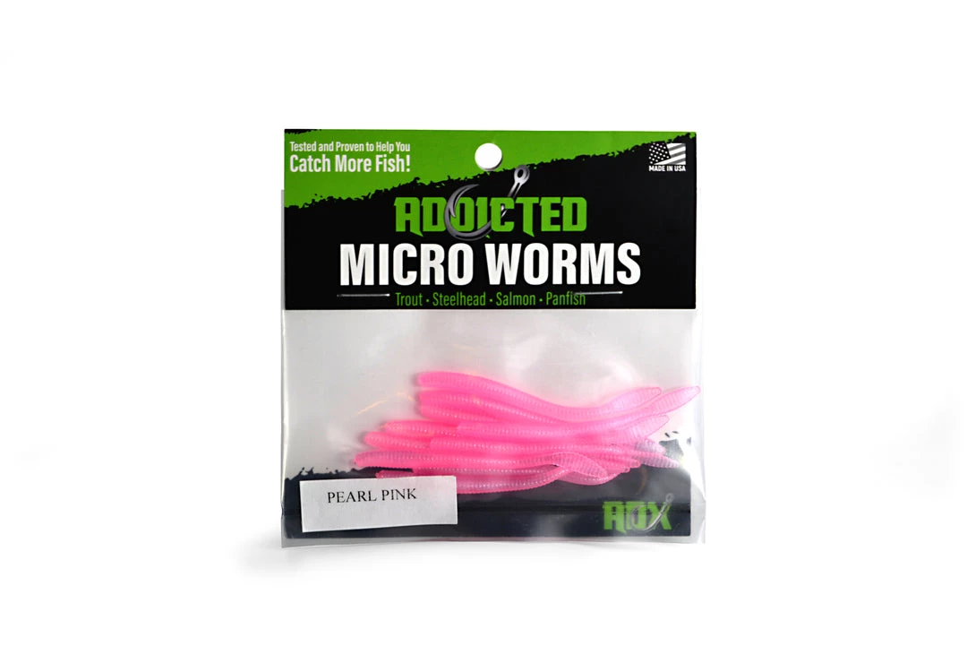 ADX Pearl Pink Addicted Micro Worm Trout & Panfish Worms 3 ADX Pearl Pink Addicted Micro Worm Trout & Panfish Worms
