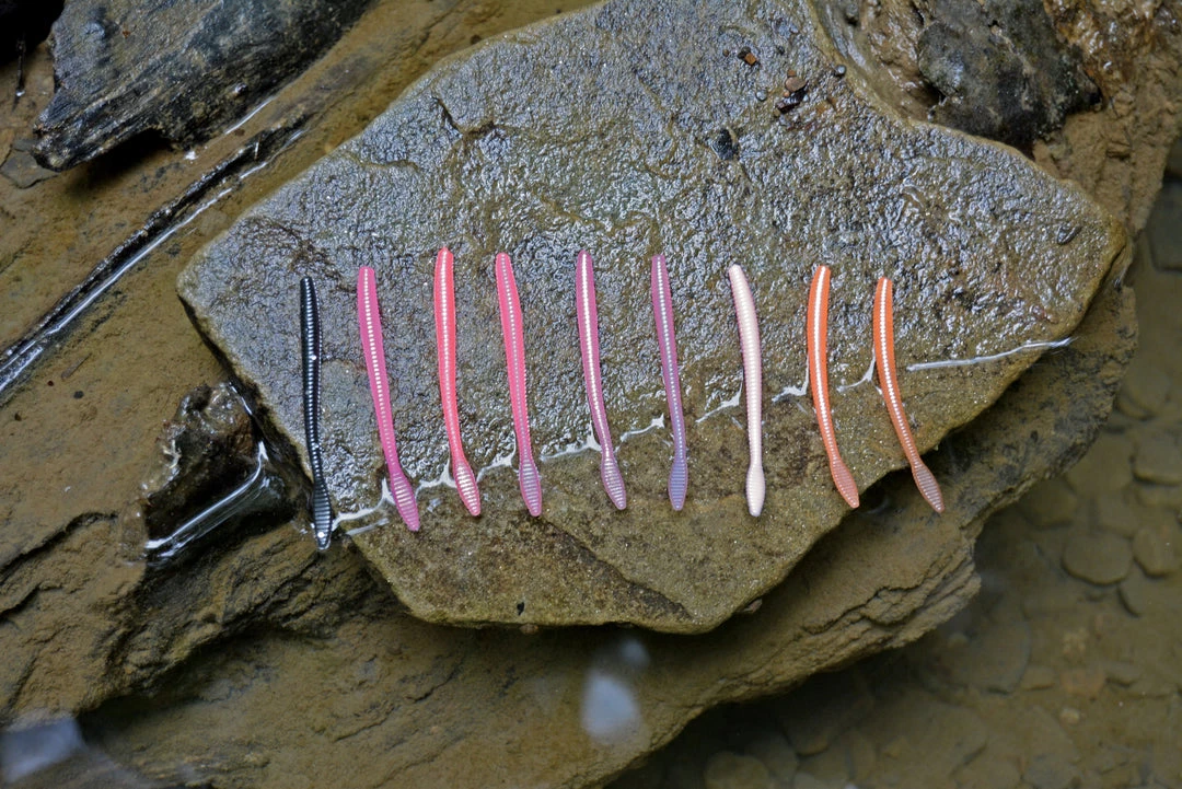 ADX Pearl Pink Addicted Micro Worm Trout & Panfish Worms 6 ADX Pearl Pink Addicted Micro Worm Trout & Panfish Worms