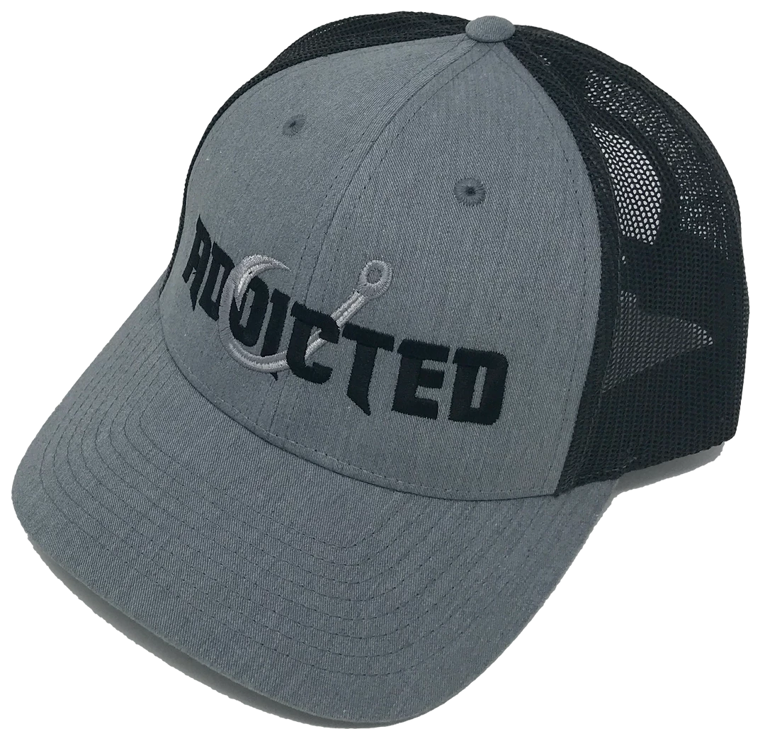 Addicted Fishing Addicted Classic Grey Trucker Fishing Hats & Beanies 4 Addicted Fishing Addicted Classic Grey Trucker Fishing Hats & Beanies