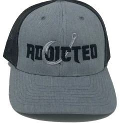 Addicted Fishing Addicted Classic Grey Trucker Fishing Hats & Beanies