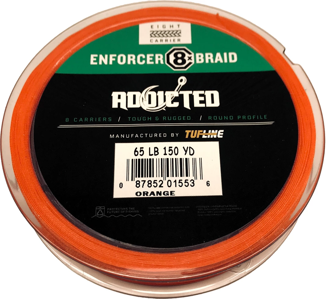 ADX Addicted Braided Line Enforcer Hi-Vis Orange 150 Yd Spool 6 ADX Addicted Braided Line Enforcer Hi-Vis Orange 150 Yd Spool