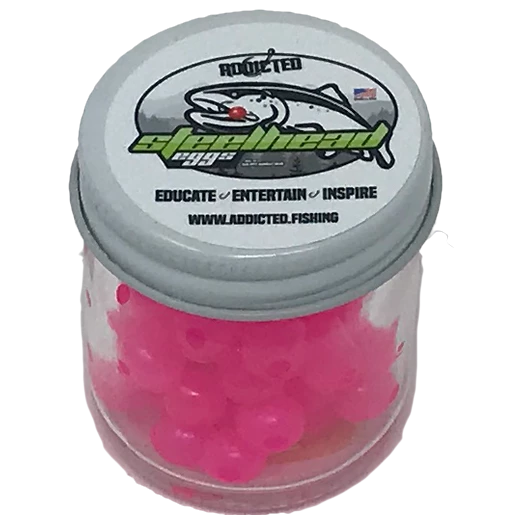 Addicted Fishing Pink Haze Trout & Steelhead Rubber Eggs 3 Addicted Fishing Pink Haze Trout & Steelhead Rubber Eggs