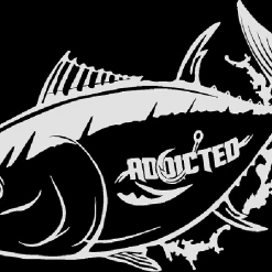 Addicted Fishing Tuna Decal White