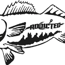 Addicted Fishing Fishing Decals & Stickers Walleye Decal Black